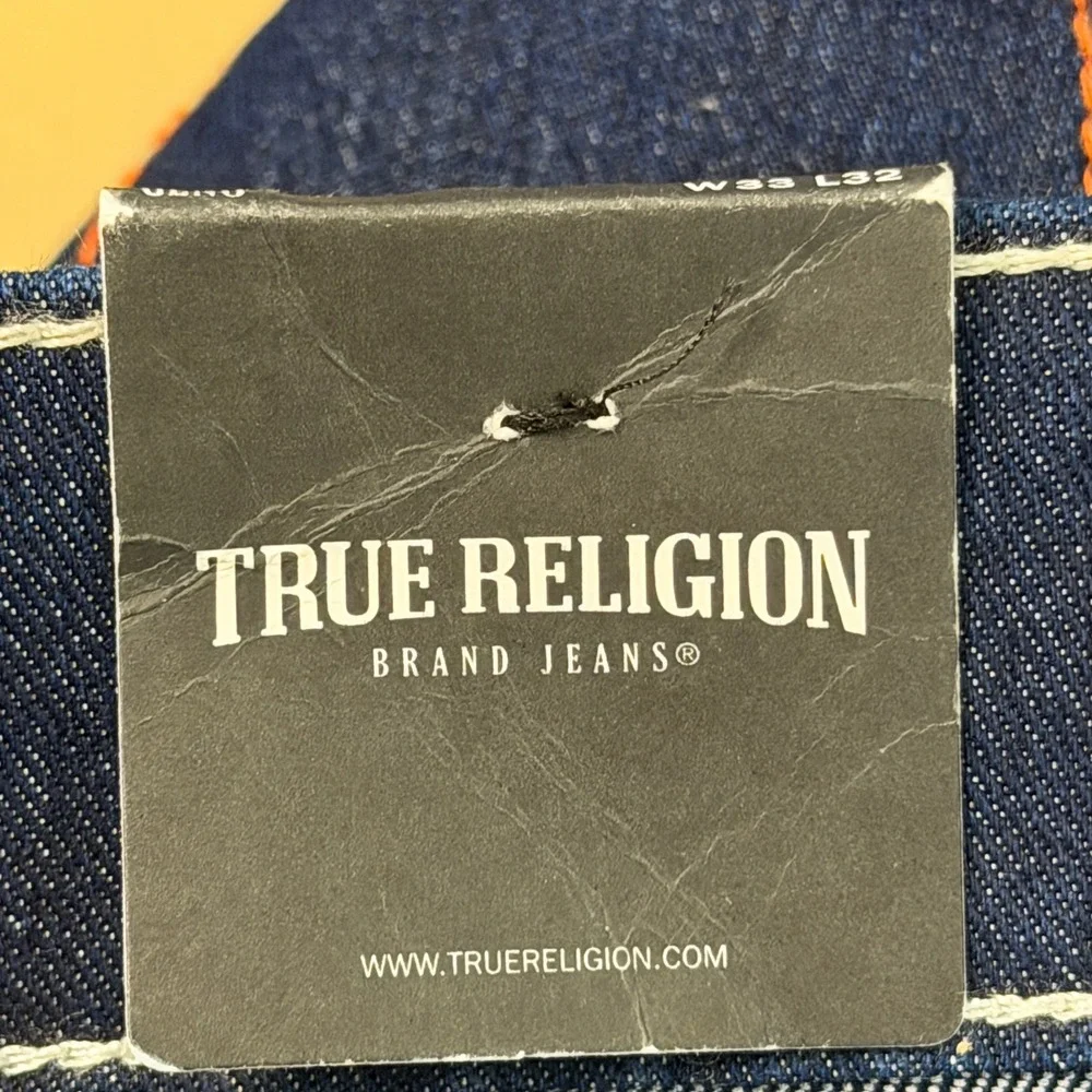 True Religion Geno Slim Jeans Mens 33 Blue Dark Migration Wash NWT Streetwear